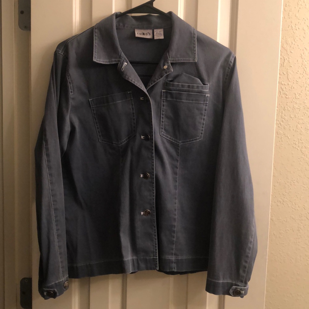 Blueish grey button down jacket
